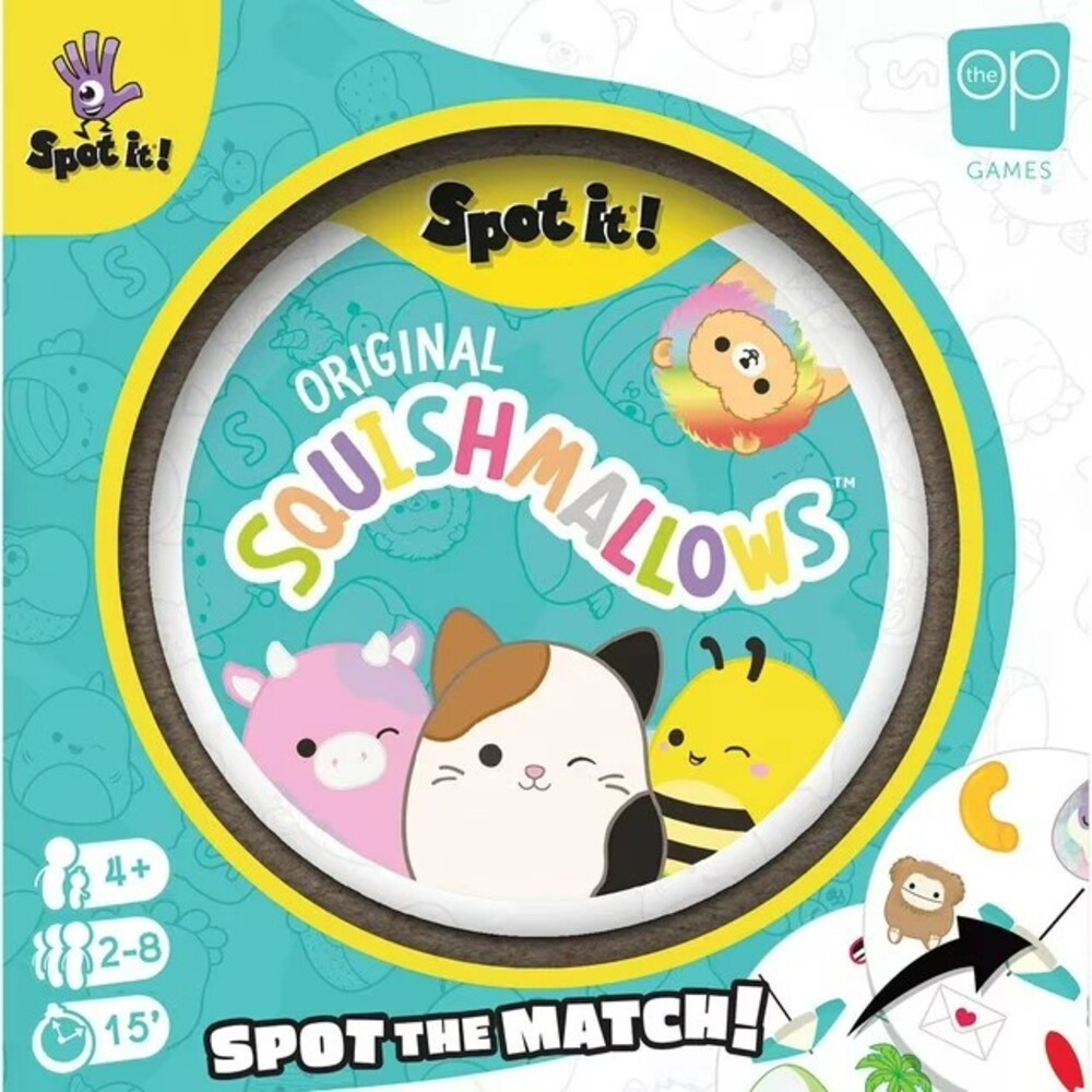 Spot It! Squishmallows Observation Game, Asmodee , 2-8 Players, Ages 6+